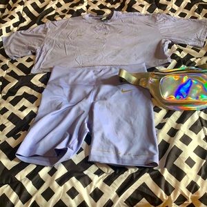 Lavender Nike crop short set size xl